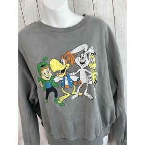 Vintage Lucky Charms Sweatshirt Trix Coco Puffs Honey Nut Adult M Cropped